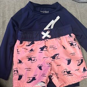 Cat & Jack Blue and Pink Rashguard Swimwear
